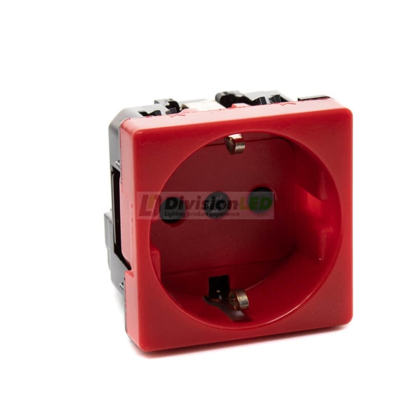Base enchufe Schuko 16A 250V Rojo Simon 27432-68