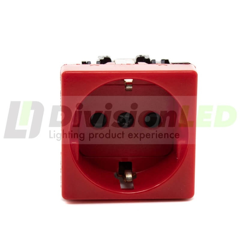 Base enchufe Schuko 16A 250V Rojo Simon 27432-68