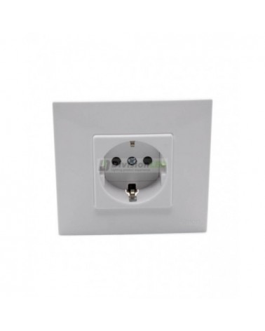 Base enchufe Schuko Monobloc 16A 250V Blanco Simon 2791432-030