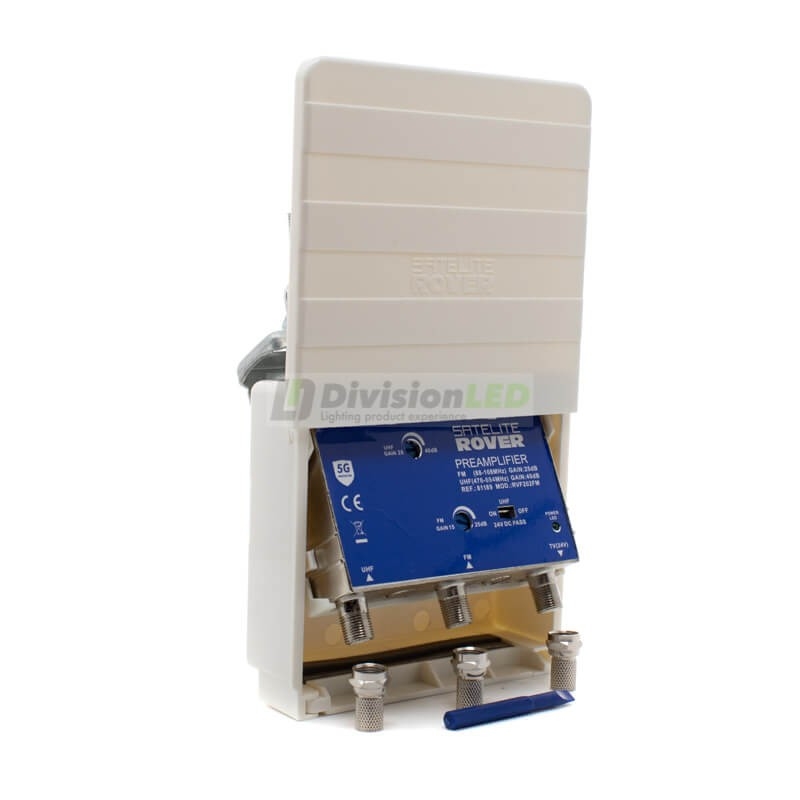 Preamplificador de mástil 2 entradas FM-UHF 40dB LTE700 5G SATELITE ROVER 81189