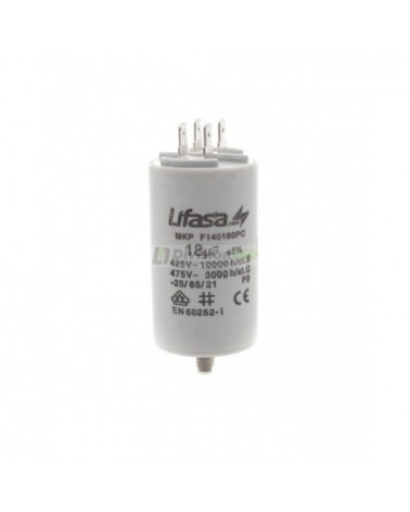 Condensador de Motor 18µf 450V LIFASA F140180PC