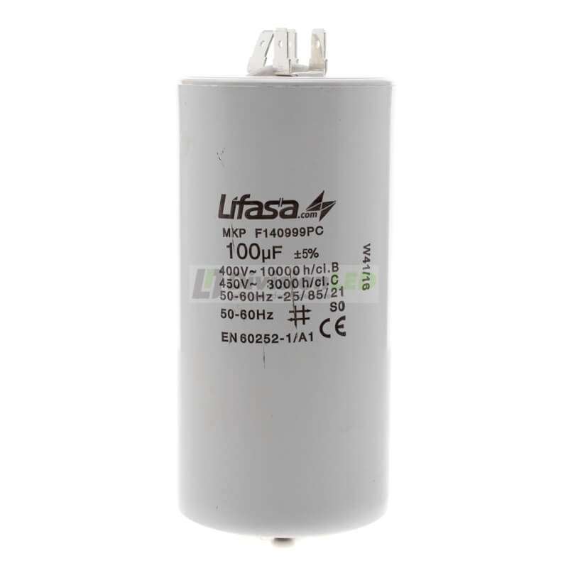 Condensador de Motor 100µf 450V LIFASA F140999PC