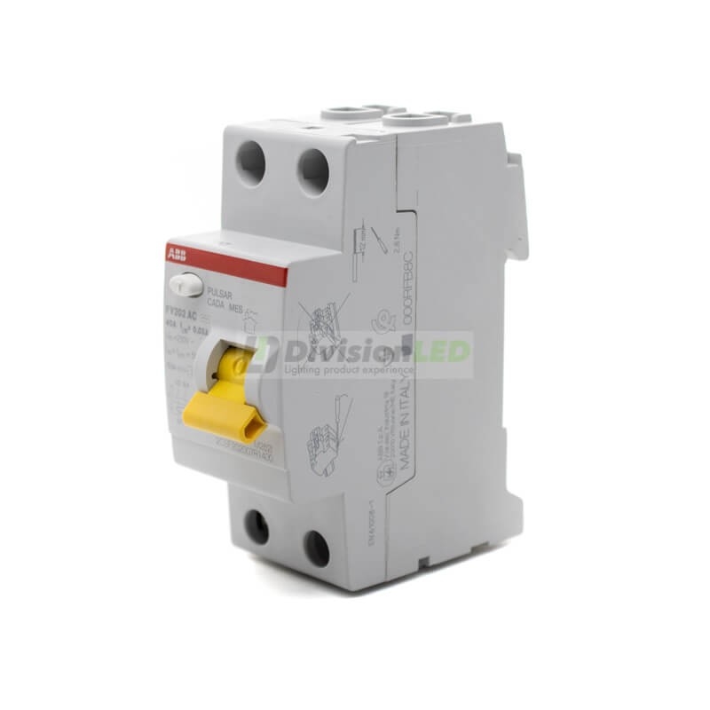 ABB FV202AC-40A Interruptor diferencial 2P 40A AC 30mA 2CSF202007R1400