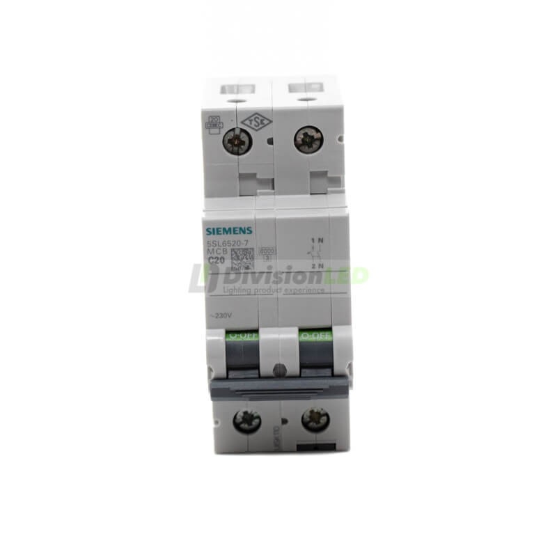 Siemens 5SL6520-7 Interruptor magnetotérmico 1P+N 20A C 6kA