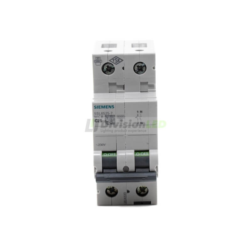 Siemens 5SL6525-7 Interruptor magnetotérmico 1P+N 25A C 6kA