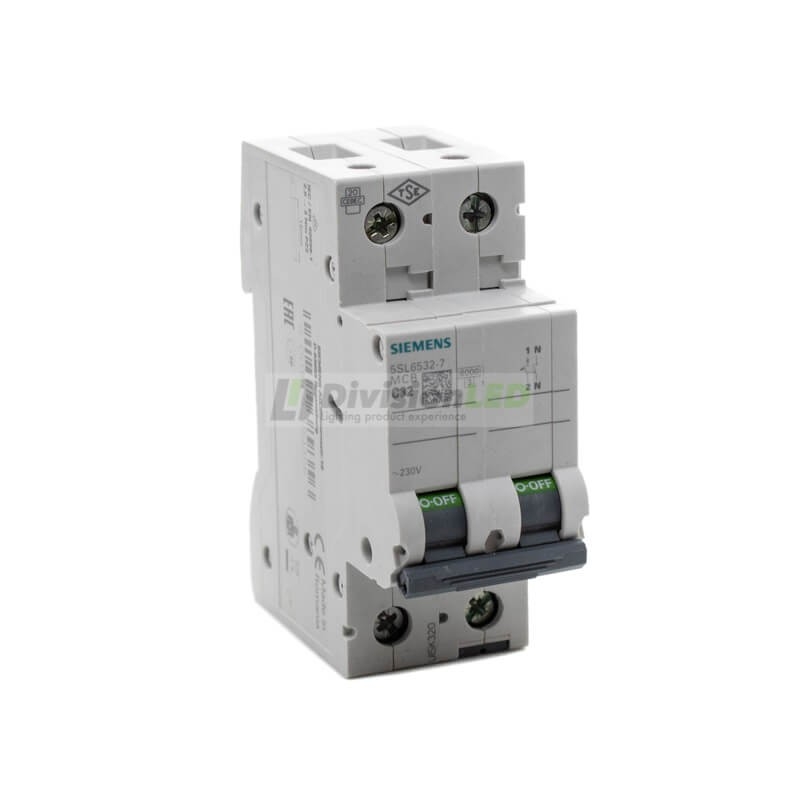 Siemens 5SL6532-7 Interruptor magnetotérmico 1P+N 32A C 6kA