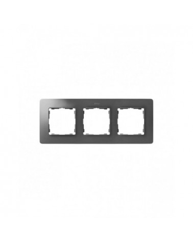 Simon 8200630-093 Marco para 3 elementos aluminio frío base blanco