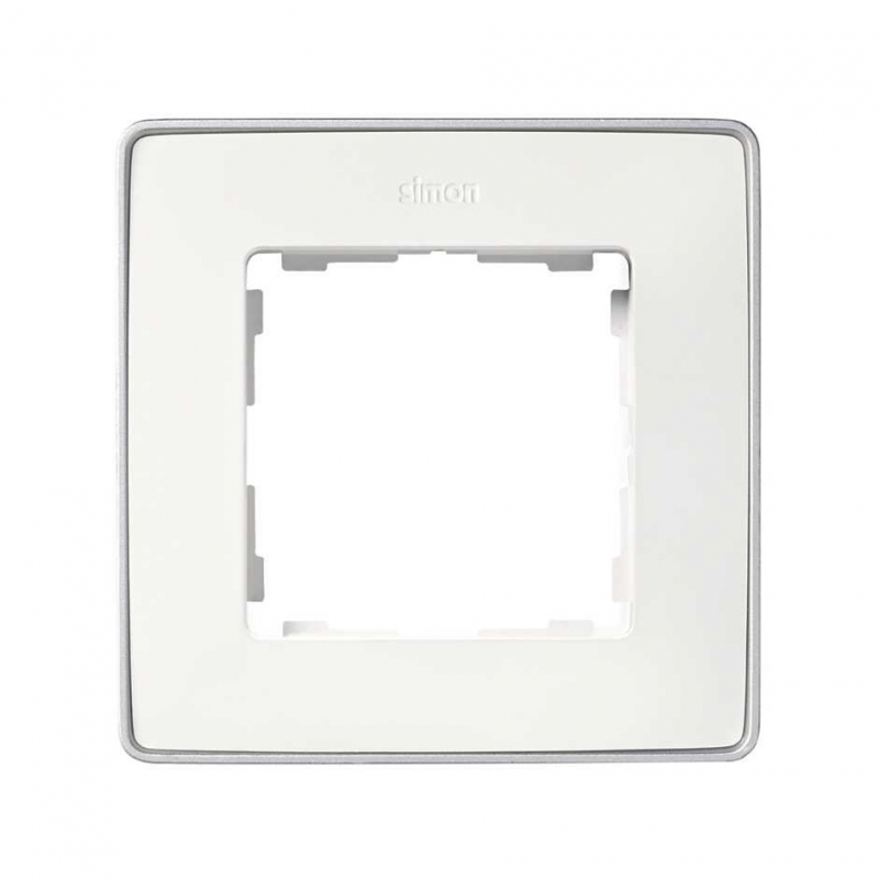 Simon 8201610-243 Marco para 1 elemento blanco base aluminio