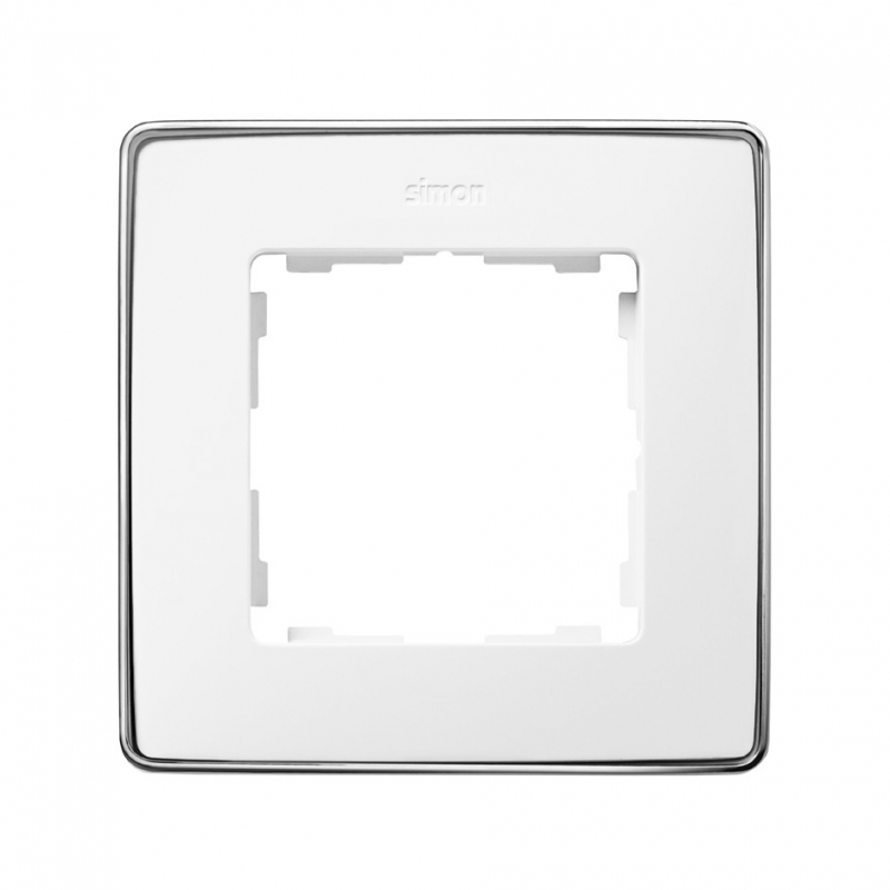 Simon 8201610-244 Marco para 1 elemento blanco base cromo