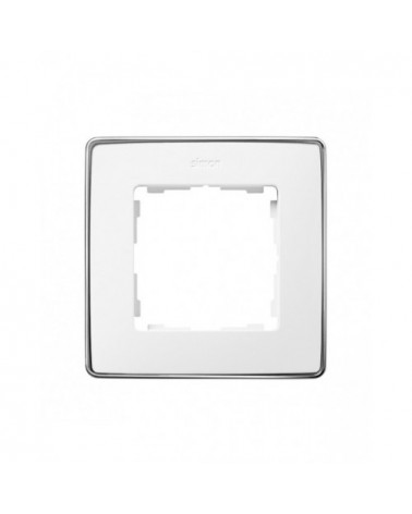 Simon 8201610-244 Marco para 1 elemento blanco base cromo