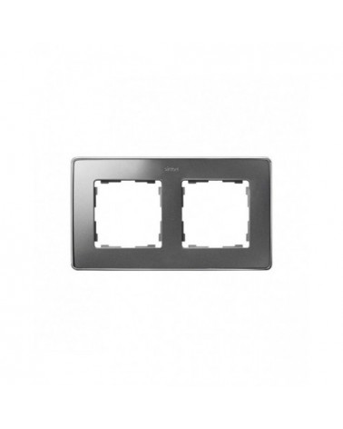 Simon 8201620-093 Marco para 2 elementos aluminio frío base cromo