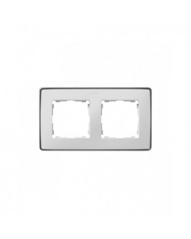 Simon 8201620-243 Marco para 2 elementos blanco base aluminio