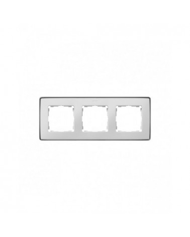Simon 8201630-243 Marco para 3 elementos blanco base aluminio