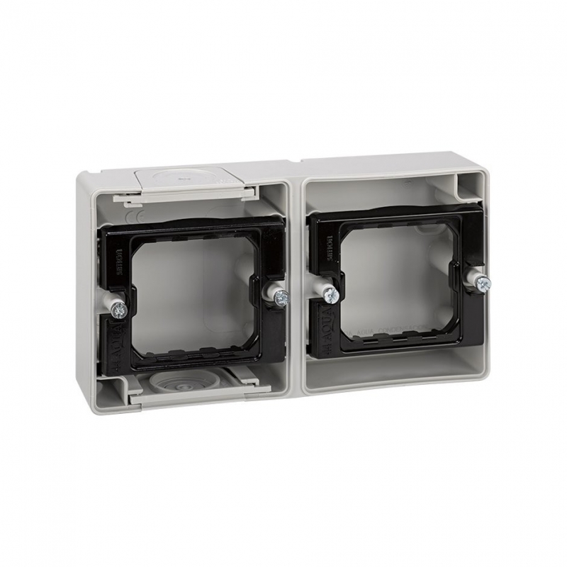 Simon 4400761-035 Base de superficie para 2 elementos horizontal -¡en 360°!