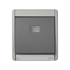 Simon 4490150-035 Pulsador monobloc IP55 10 A 250V~ con sistema de embornamiento rápido gris -¡en 360°!