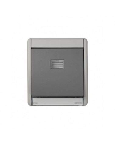 Simon 4490150-035 Pulsador monobloc IP55 10 A 250V~ con sistema de embornamiento rápido gris -¡en 360°!