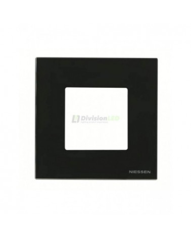 Niessen Zenit N2271 CN Marco 1 elemento 2 módulos cristal negro efecto flotante