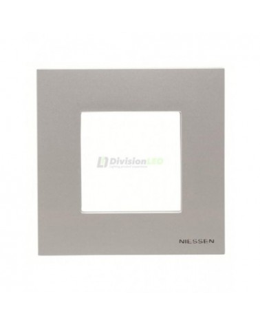 Niessen Zenit N2271 PL Marco 1 elemento 2 módulos plata efecto flotante