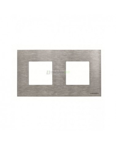 Niessen Zenit N2272 OX Marco 2 elementos acero inoxidable efecto flotante