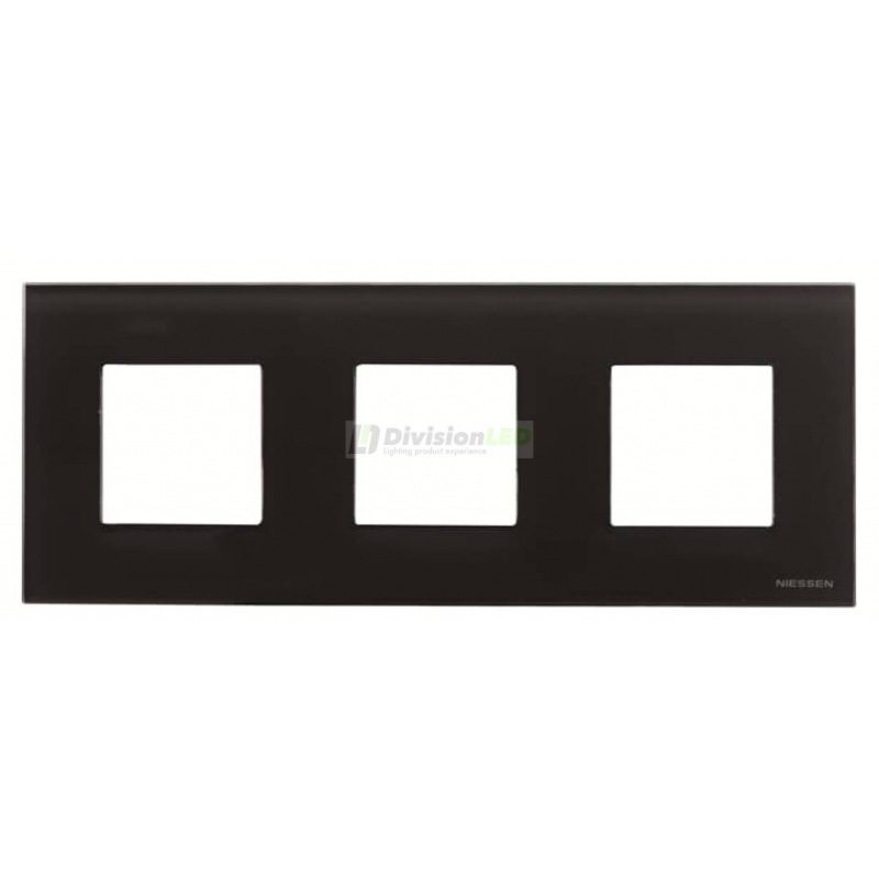 Niessen Zenit N2273 CN Marco 3 elementos cristal negro efecto flotante
