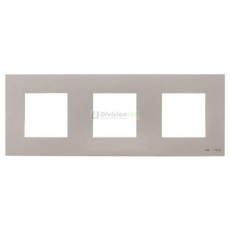 Niessen Zenit N2273 PL Marco 3 elementos plata efecto flotante