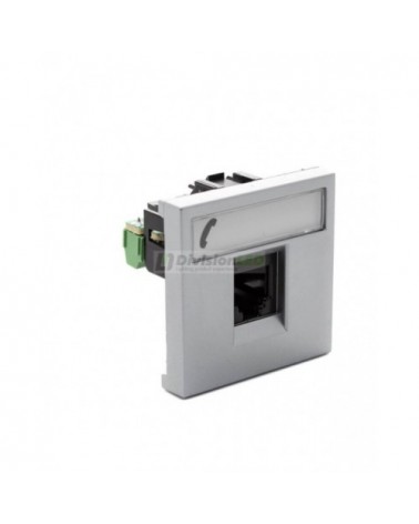 Niessen Zenit N2217.6 PL Toma telefónica 6 contactos RJ12 módulo ancho plata