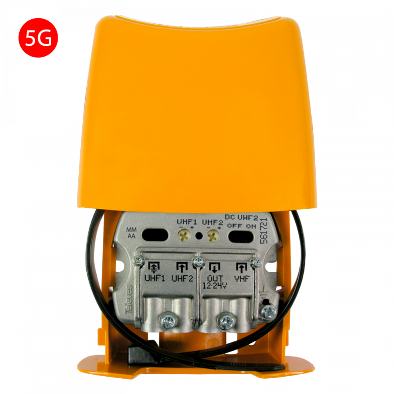 Amplificador de mástil NanoKom 3 entradas UHF-UHF-VHFmix LTE700 5G Televes 561721