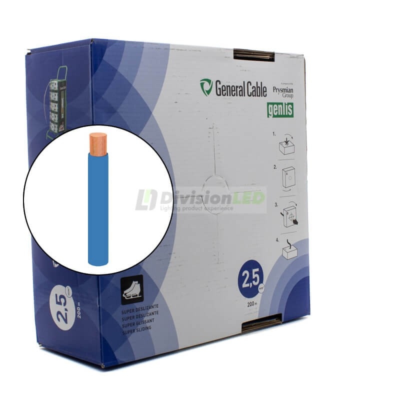 General Cable Genlis-F 1x2.5mm² H07V-K Cable flexible normal azul 200m
