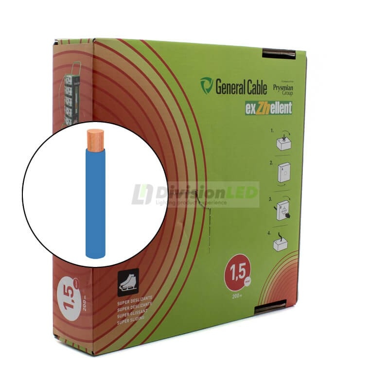 General Cable EXZHELLENT-XXI 1x1.5mm² H07Z1-K Cable flexible libre de halógenos azul 200m