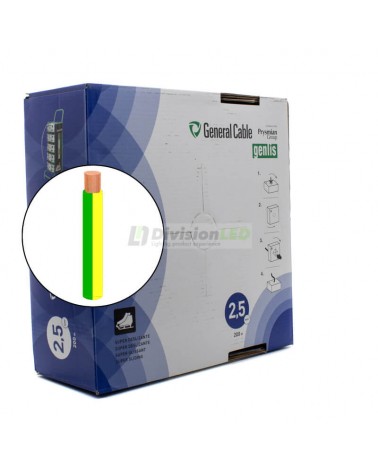 General Cable Genlis-F 1x2.5mm² H07V-K Cable flexible normal amarillo-verde 200m