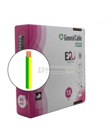 General Cable Genlis-F 1x1.5mm² H07V-K Cable flexible normal amarillo-verde 200m
