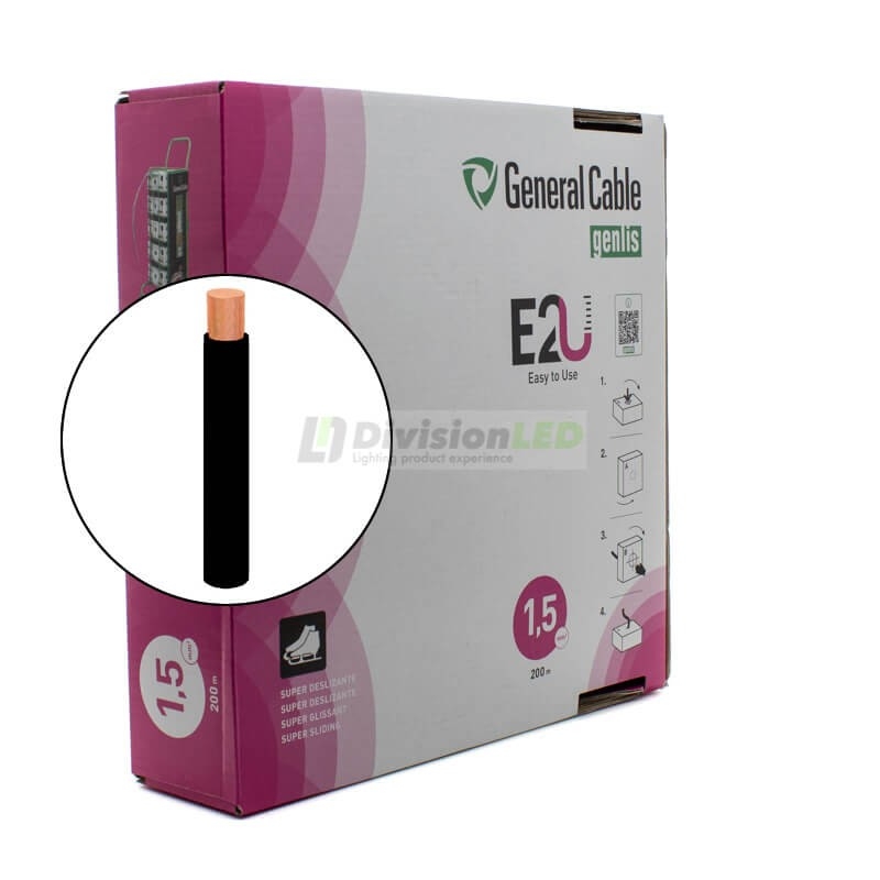 General Cable Genlis-F 1x1.5mm² H07V-K Cable flexible normal negro 200m