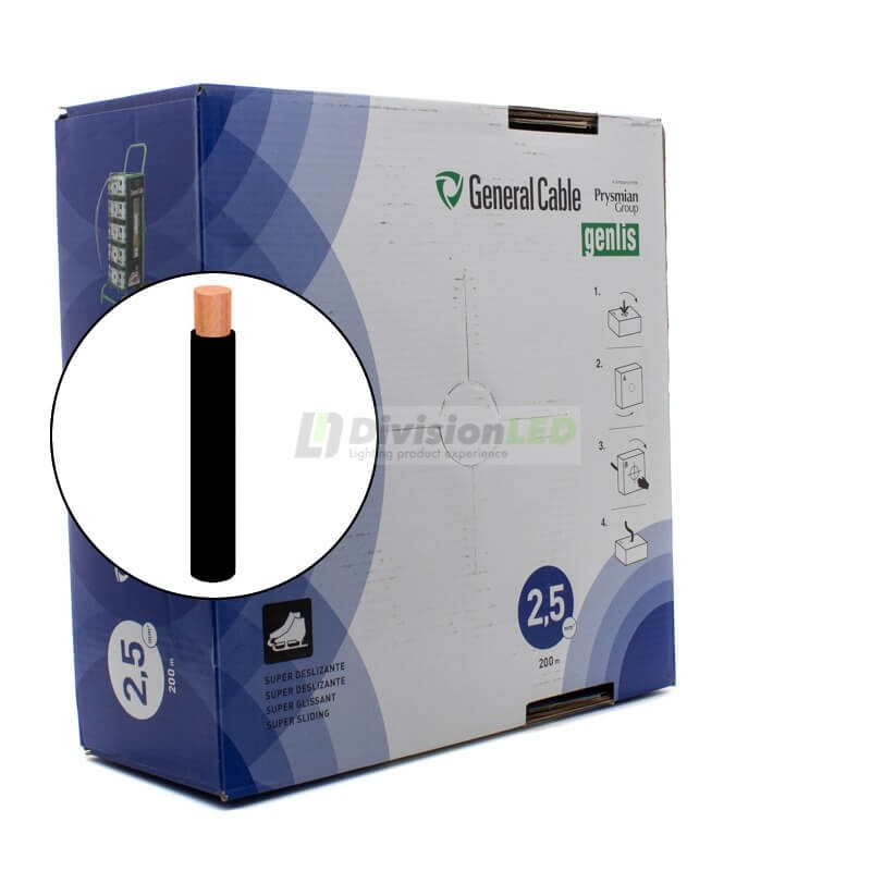 General Cable Genlis-F 1x2.5mm² H07V-K Cable flexible normal negro 200m