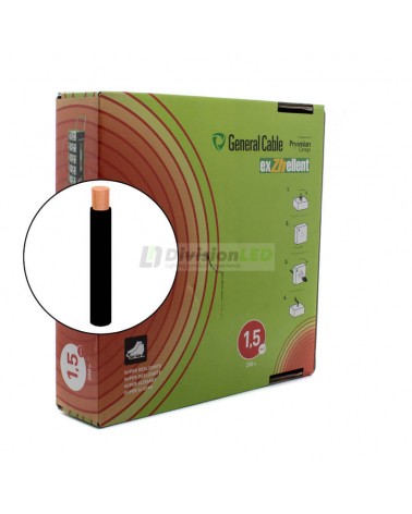 General Cable EXZHELLENT-XXI 1x1.5mm² H07Z1-K Cable flexible libre de halógenos negro 200m