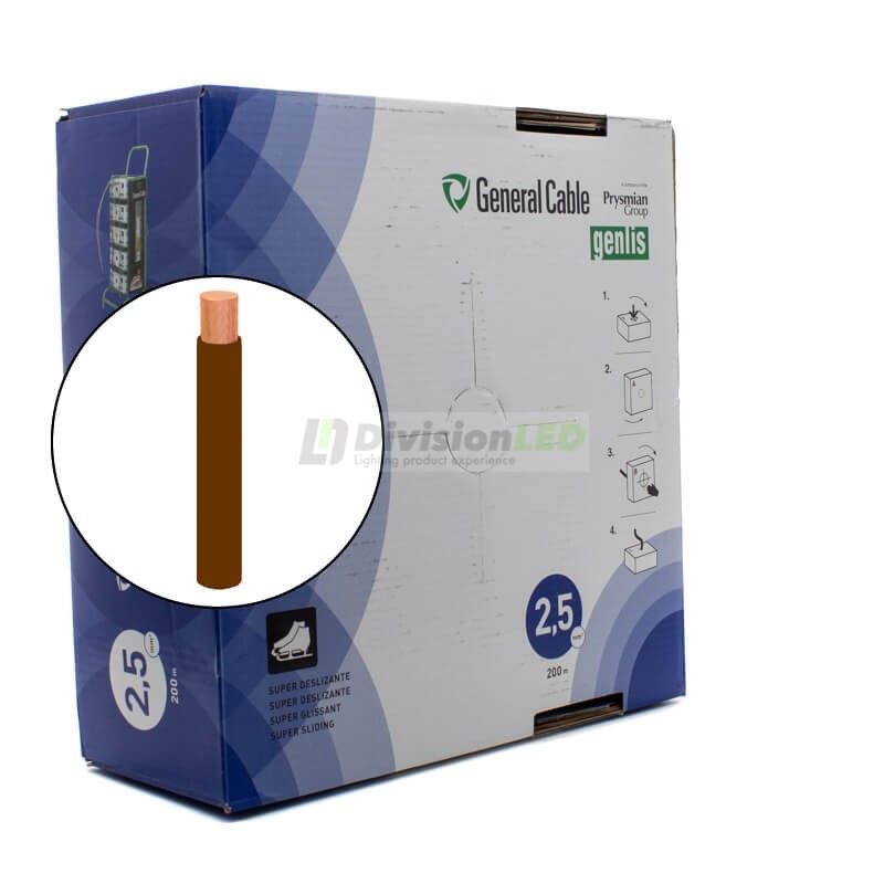 General Cable Genlis-F 1x2.5mm² H07V-K Cable flexible normal marrón 200m