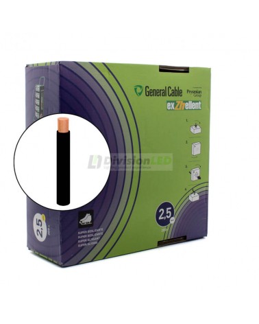 General Cable EXZHELLENT-XXI 1x2.5mm² H07Z1-K Cable flexible libre de halógenos negro 200m