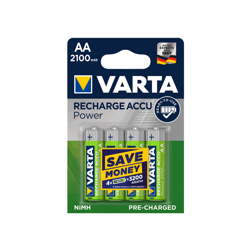 Pilas recargables Varta AA 2100mA - ¡Descúbrelas! - DivisionLED