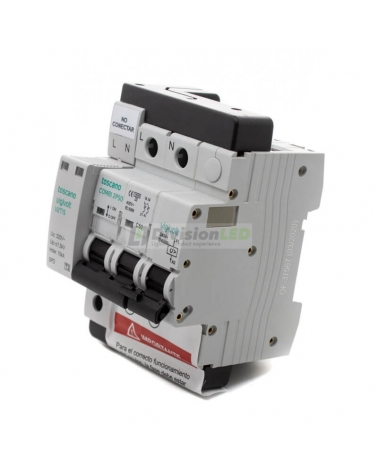 Toscano 10002472 COMBI 2P50T15 Protector sobretensión permanente y transitoria + IGA monofásico 2x50A