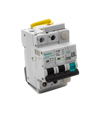 Toscano 10002908 COMBI-MINI 2P32T15 Protector sobretensión permanente y transitoria + IGA monofásico compacto 2x32A
