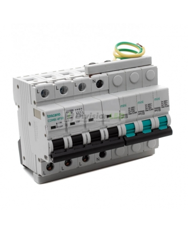 Toscano 10002917 COMBI-MINI 4P50T15 Protector sobretensión permanente y transitoria + IGA trifásico compacto 4x50A