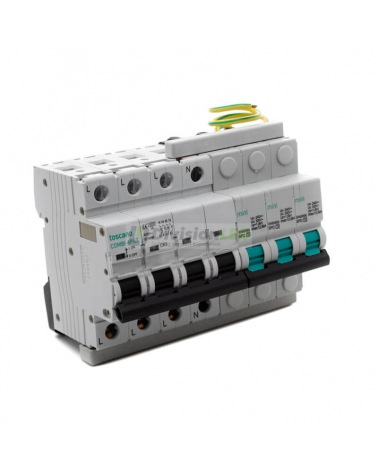 Toscano 10002918 COMBI-MINI 4P63T15 Protector sobretensión permanente y transitoria + IGA trifásico compacto 4x63A