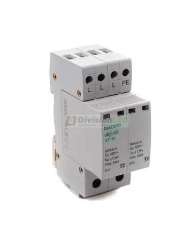 Toscano 10001751 V3T-30 Protector sobretensión transitoria trifásico clase II 3P+N 30kA
