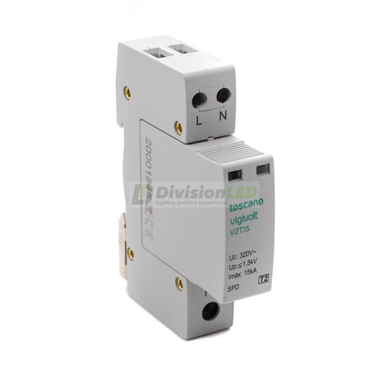 Toscano 10002463 V2T-15 Protector sobretensión transitoria monofásico clase II 1P+N 15kA