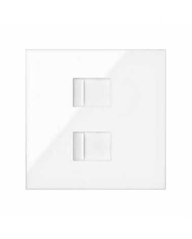 SIMON | 10000006-130 | TAPA DE VOZ Y DATOS CON GUARDAPOLVO PARA 2 CONECTORES RJ45 BLANCO BRILLANTE SIMON 100