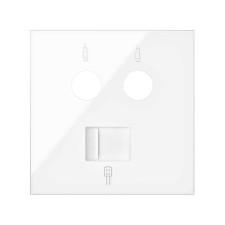 SIMON | 10000072-130 | TAPA PARA TOMAS INDUCTIVAS DE R-TV+SAT Y DE VOZ Y DATOS RJ45 BLANCO BRILLANTE SIMON 100