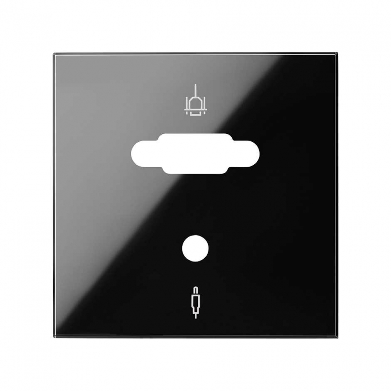 SIMON | 10000091-138 | TAPA PARA CONECTOR VGA + MINI-JACK NEGRO BRILLANTE SIMON 100