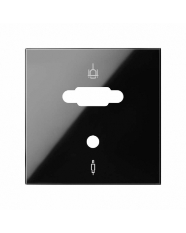 SIMON | 10000091-138 | TAPA PARA CONECTOR VGA + MINI-JACK NEGRO BRILLANTE SIMON 100