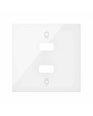 SIMON | 10001090-130 | TAPA PARA 2 CONECTORES USB BLANCO BRILLANTE SIMON 100