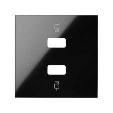 SIMON | 10001090-138 | TAPA PARA 2 CONECTORES USB NEGRO BRILLANTE SIMON 100