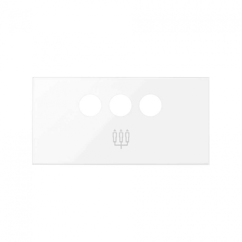 SIMON | 10001093-130 | TAPA PARA CONECTOR 3RCA BLANCO BRILLANTE SIMON 100